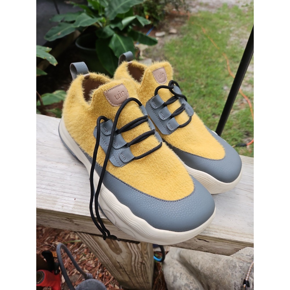 UIN Catalonia V Desert Sun Fuzzy Plush Platform Sneakers Slip-On Shoes Khaki 10